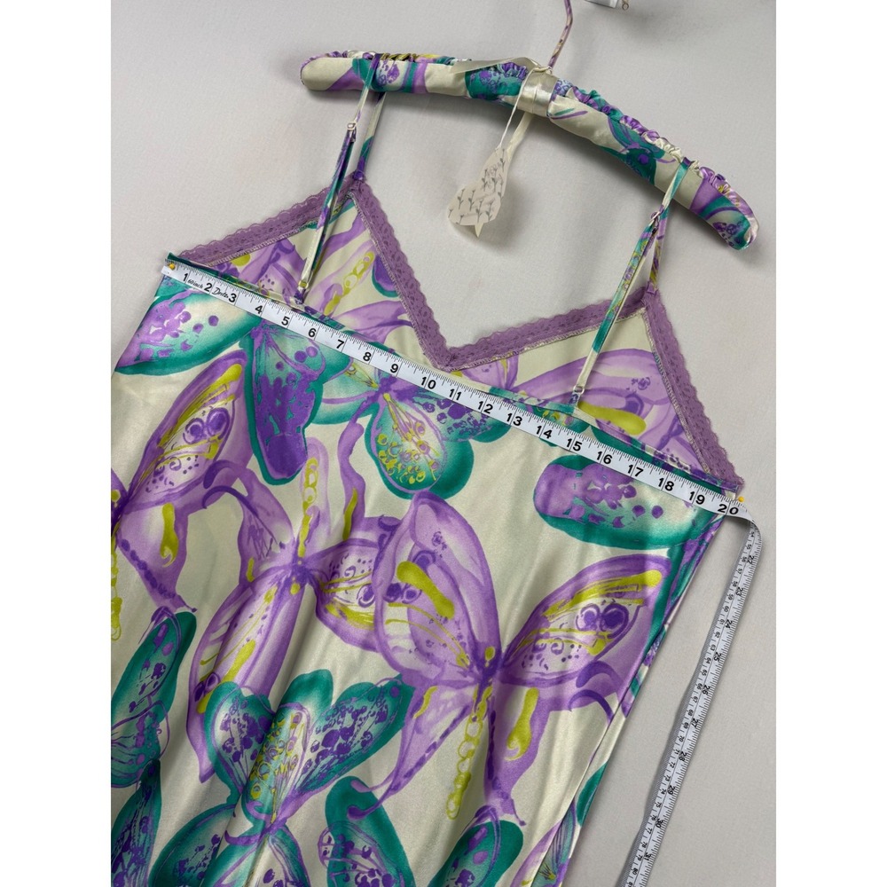 Valerie Stevens Butterfly Robe & Nightgown Set Womens XL Purple Satin Loungewear - Picture 10 of 12